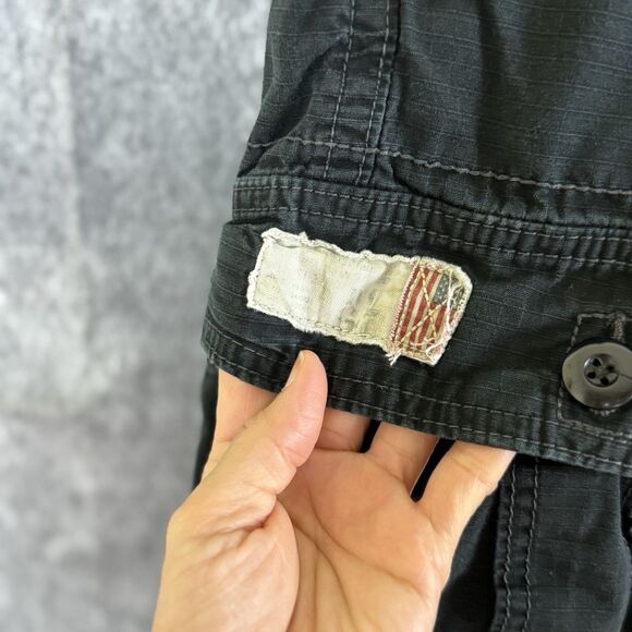 Polo Jeans Company Ralph Lauren Cargo Shorts RipStop Mens 42 Black 90s Utility - Picture 3 of 12